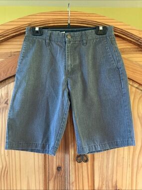 Men Volcom Corpo Class gray striped long chino shorts size 28
